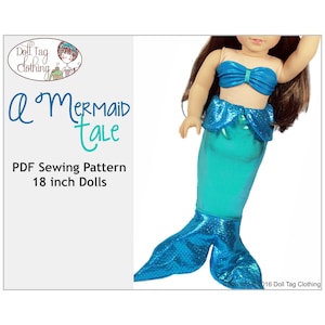 A Mermaid Tale | Costume and Bikini Top | PDF Sewing Pattern for 18 inch Girl and Boy Dolls
