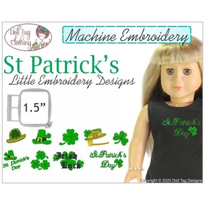 St Patrick's Day Little Embroidery | Machine Embroidery Designs for 18 inch Girl and Boy Dolls