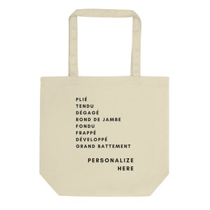 Personalized Ballet Bag, Barre Ballet Terms, Dance Major, BFA Ballet, Teacher Gift, Dance Studio Owner