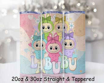 Envoltura para vaso de dibujos animados rosa: vaso delgado de 20 oz PNG (descarga digital)