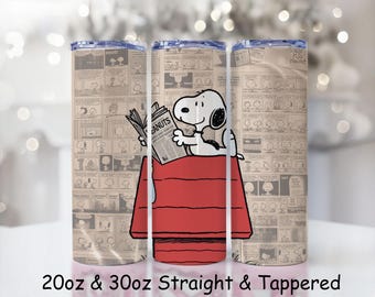 Vaso con diseño de perro de dibujos animados, 20 oz/30 oz, sublimación delgada, PNG, descarga digital