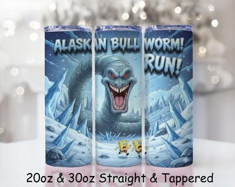 Envoltura para vaso de monstruo de hielo, diseño de sublimación de Bob Esponja / Escena de persecución en el Ártico (PNG)