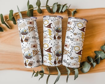 Wizard School Tumbler Wrap: Magic World Design (20 oz 30 oz PNG Digital Download)