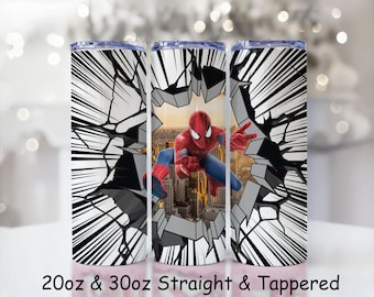 3D Spiderman Tumbler Wrap | 20oz/30oz Sublimation Design (Digital Download)