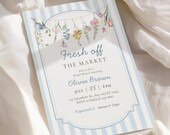 She’s Fresh Off the Market Bridal Shower Invite, Flower Market Invite, Bridal Brunch Wedding Shower (Canva Editable Template)