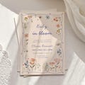 Baby in Bloom invitation, Baby Shower invite for Girl, Pink Wildflower Butterfly Invite, Floral Spring Garden Party Canva Template product logo