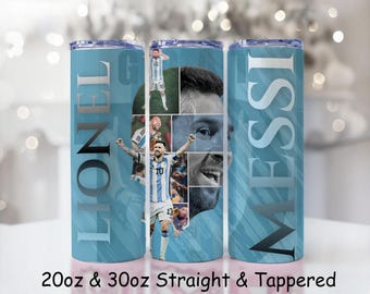 Lionel Messi Tumbler Wrap PNG | 20oz Skinny Sublimation (Digital File)