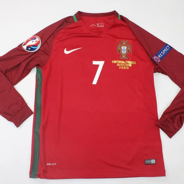 portugal 2016 jersey vintage t-shirt langarm eurocup 2016 finale model von ronaldo