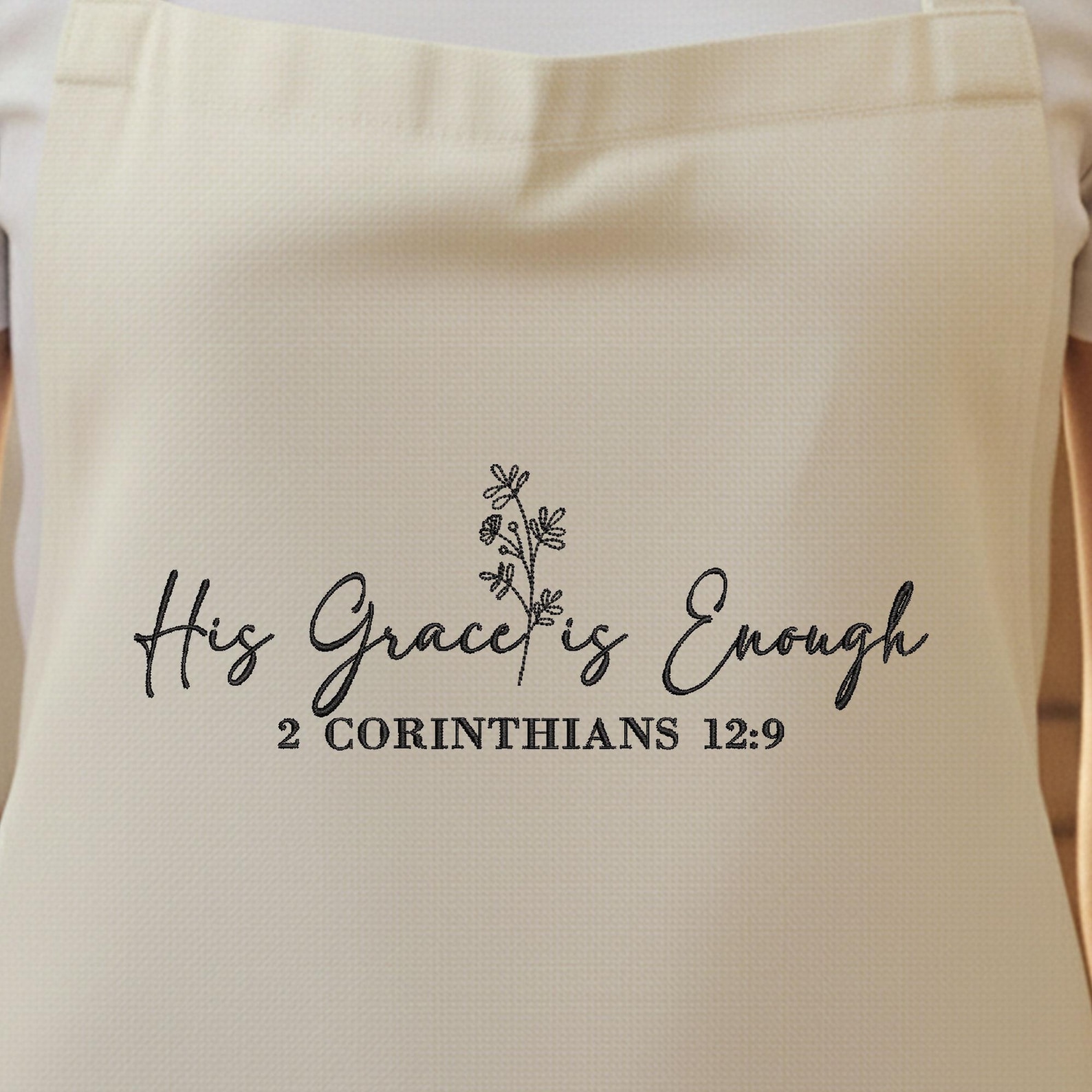 His Grace is Enough Embroidery Design, 2 Corinthians 12:9 Bible Verse ...
