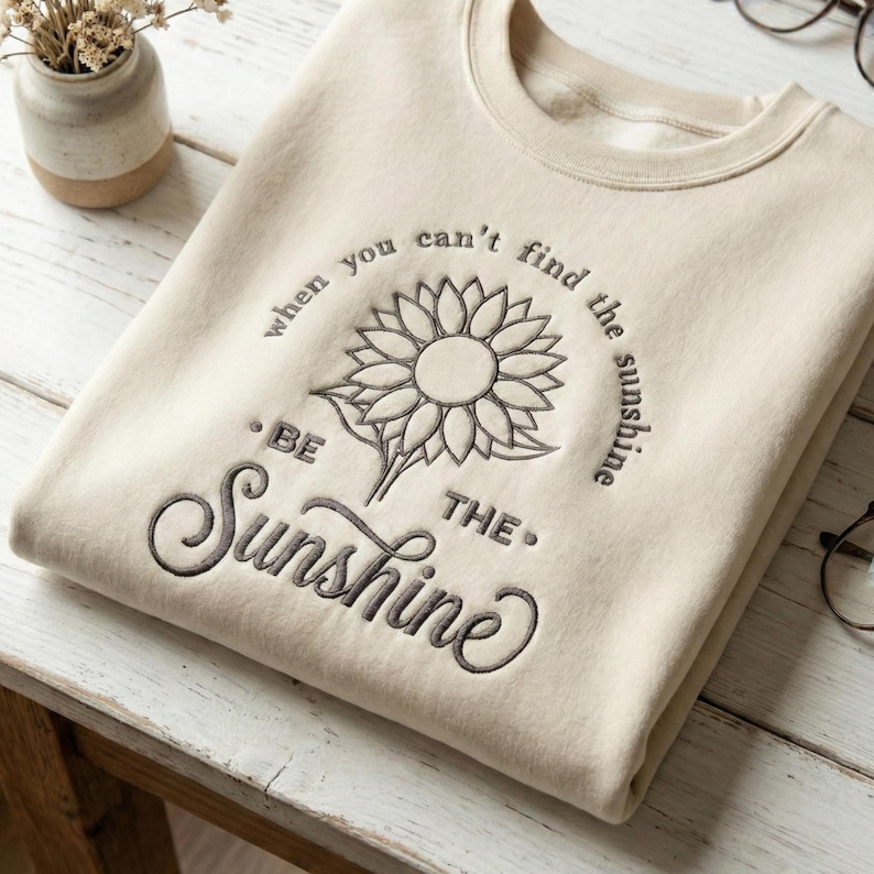 Positive Quote Sunflower Embroidery Design, You Are My Sunshine Machine Embroidery File, Motivational Quote PES File image 4