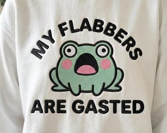 Funny Frog Meme Embroidery Design, My Flabbers Are Gasted Machine Embroidery File, Trendy Internet Humor, Sarcastic PES DST File
