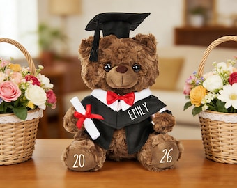 Custom Graduation Teddy Bear, 2026 Keepsake Plush, Personalized Gift For Her