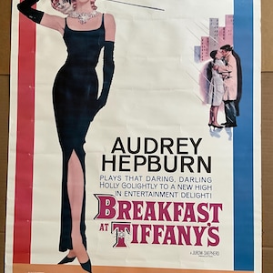 Original 1961 Breakfast At Tiffany&#39;s Vintage~ Audrey Hepburn Movie Poster 27&quot; X 40&quot;