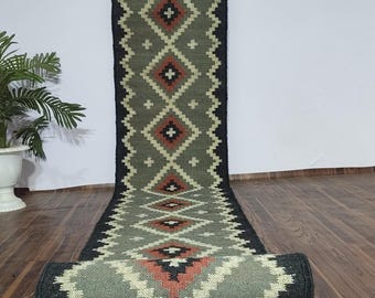 Stair Runner - Handmade Kilim Runner, Jute Hallway & Kitchen Decor, Custom Size 2x30 Feet, Washable Kilim for Outdoor Indoor Stairs Jute