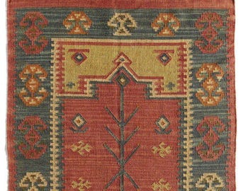 Handmade Large Kilim Rug, Handwoven, Wool and Jute Rug Handmade, Kilim Dhurrie Rug, Motifs, Oriental, Traditional Indian, Geometric, Turkish