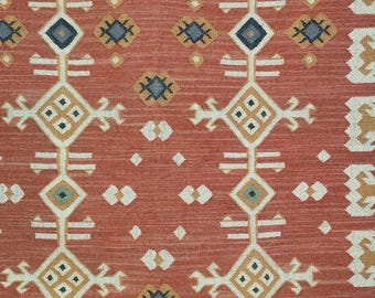 Tapete Kilim Dhurrie feito à mão em lã e juta, tapete tradicional indiano/de lã e juta, tapete Kilim Dhurrie feito à mão em lã e juta 5x8, 6x8
