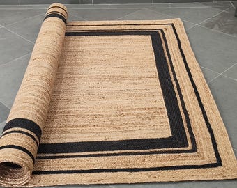 Natural Jute Rug, Custom Size Rug, Boho Jute Rug, Handbraided Rug, Jute Area Rug, Handwoven Jute Rug, Jute Runner Rug, Hallway Runner Rug