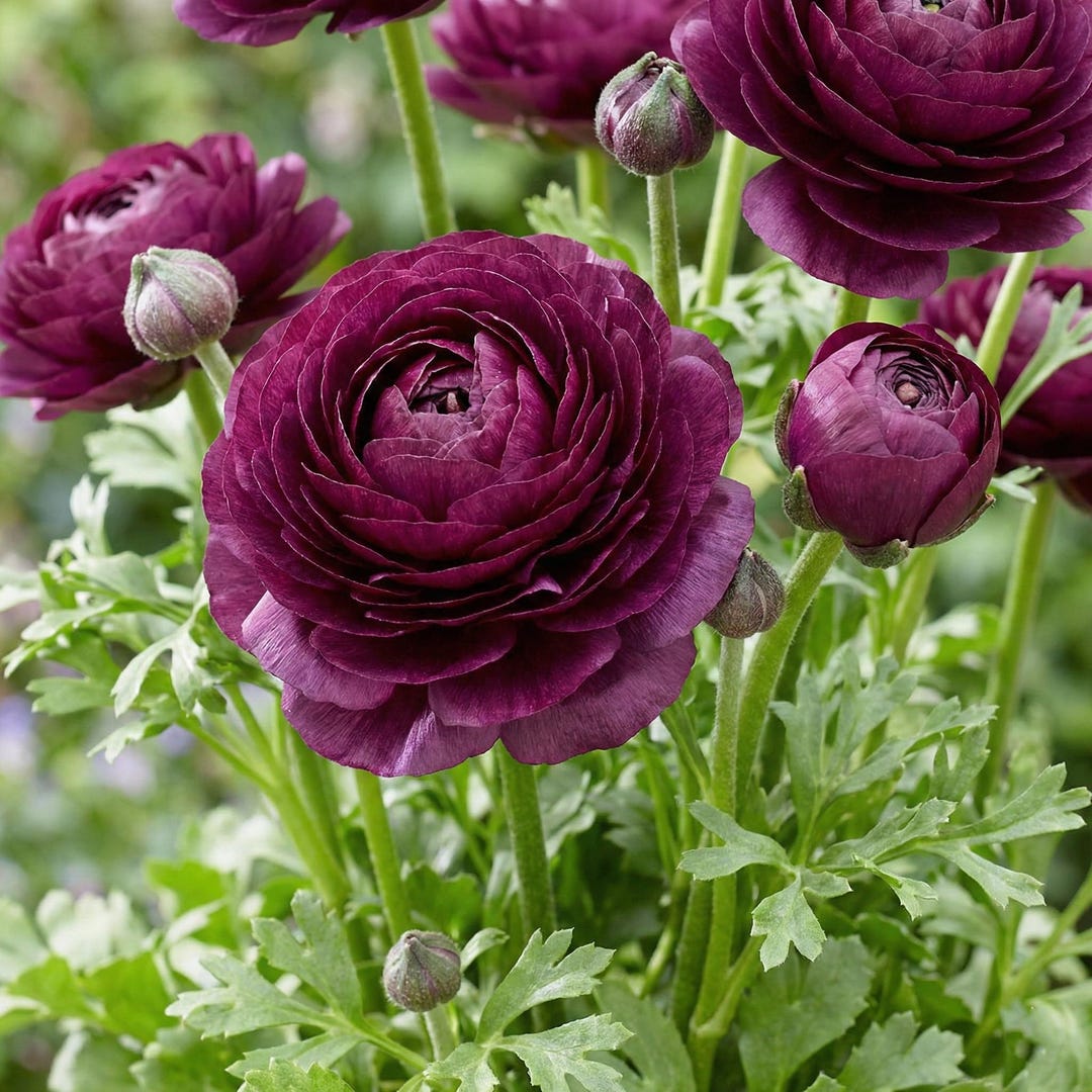 Deep Indigo Ranunculus 20 Seeds Deep Purple Ranunculus Asiaticus | Burgundy Persian Buttercup ...