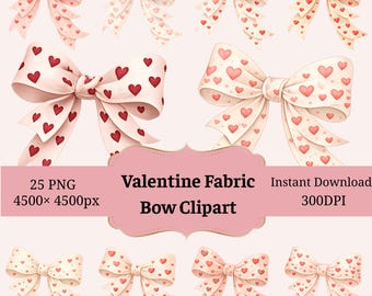 Aquarell Valentine Schleife Clipart, rotes Herz Schleifen (digitaler Download)