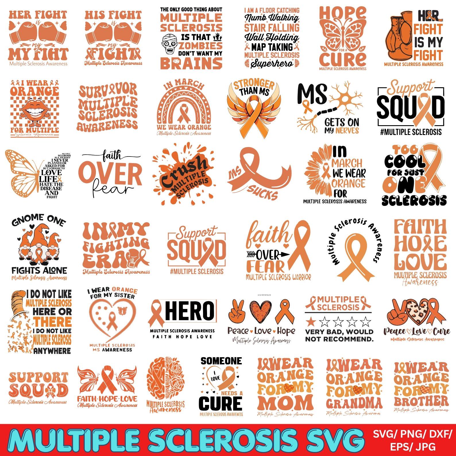Multiple Sclerosis Awareness Png Bundle,multiple Sclerosis Png,orange ...