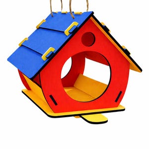 Wooden Bird House Laser Cut Svg Glowforge Birdhouse File Cricut Bird Nest Dxf CNC Vector Pattern Bird Feeder Laser File Cdr Svg