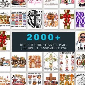 May include: A collection of Christian-themed clipart images. The images include text such as "Jesus is my Jam", "God says I am", and "Fall for Jesus". The clipart is designed for use in various creative projects.