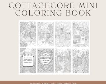 Pocket Cottagecore Mini Coloring Book – Cozy Whimsical Houses for Relaxing Coloring