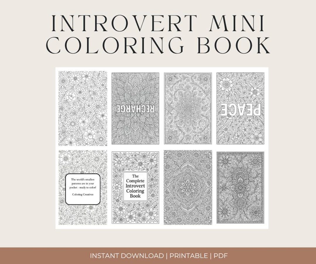 Pocket Introvert Mini Coloring Book – Calm Patterns for Quiet Moments ...
