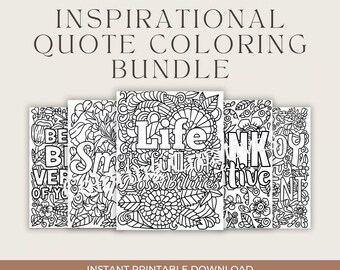 Inspirational Quotes Coloring Pages | Motivational | Mindful Coloring Printable | Self-Care Art | Instant Download
