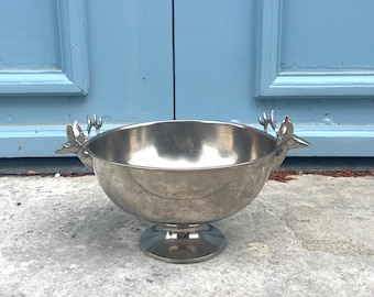 French stag handle champagne bucket wine cooler pedestal bowl