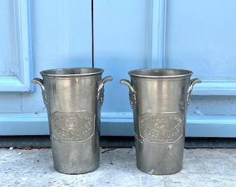 French wine cooler ice bucket set Jules Muller Berghiem argit metal champagne buckets