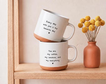 Tazza personalizzata con scritta a mano, tazza da caffè in ceramica personalizzata, regalo con messaggio scritto a mano, ricordo commemorativo per mamma e papà, regalo di anniversario