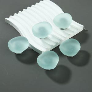 Mat lichtblauwe kastknop – minimalistische, matte ronde ladeknop, moderne meubelgreep, keuken- en badkamerbeslag
