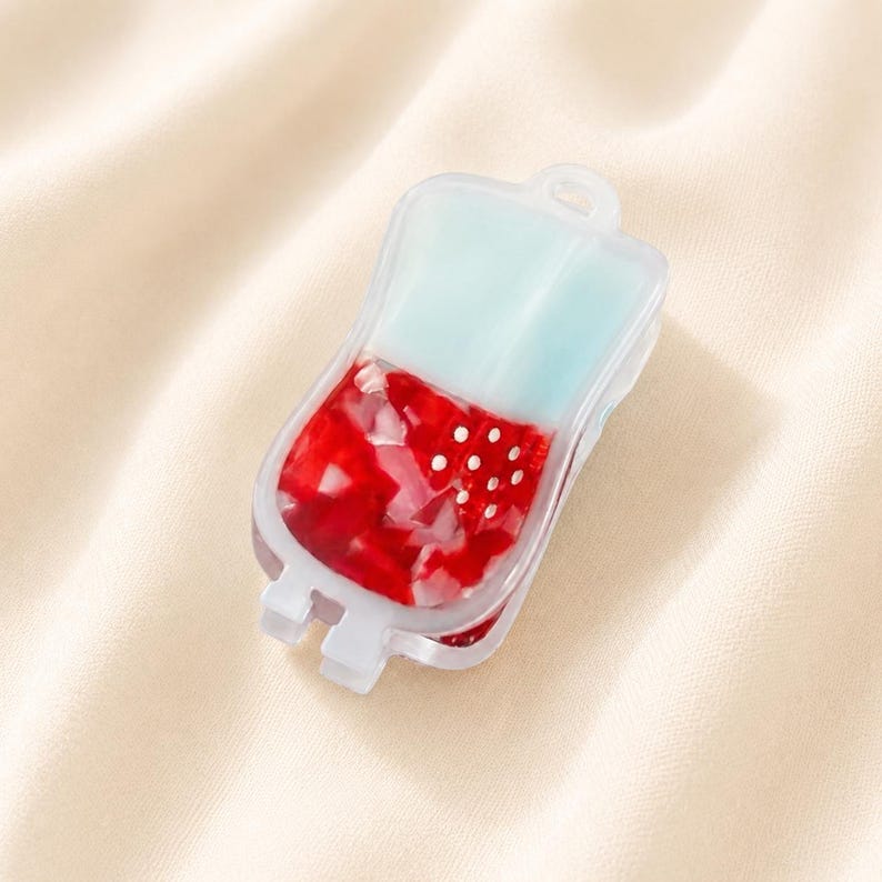 Personalized Medical worker Acetate Hair Claw Clip, Nurse Hair Accessories Blood bag