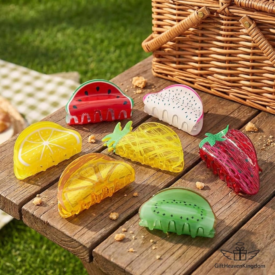 Personalized Fruit Acetate Hair Claw Clip, Watermelon Lemon