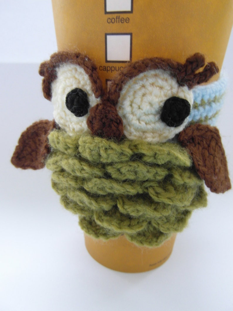 crochet PATTERN ONLY Owl mug cozy pattern PDF instructions image 2