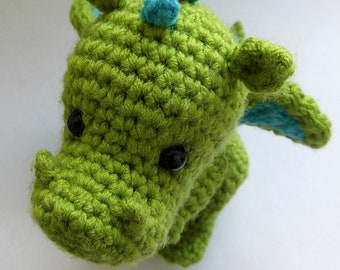 CROCHET PATTERN ONLY Puffy the Dragon - amigurumi pdf instructions