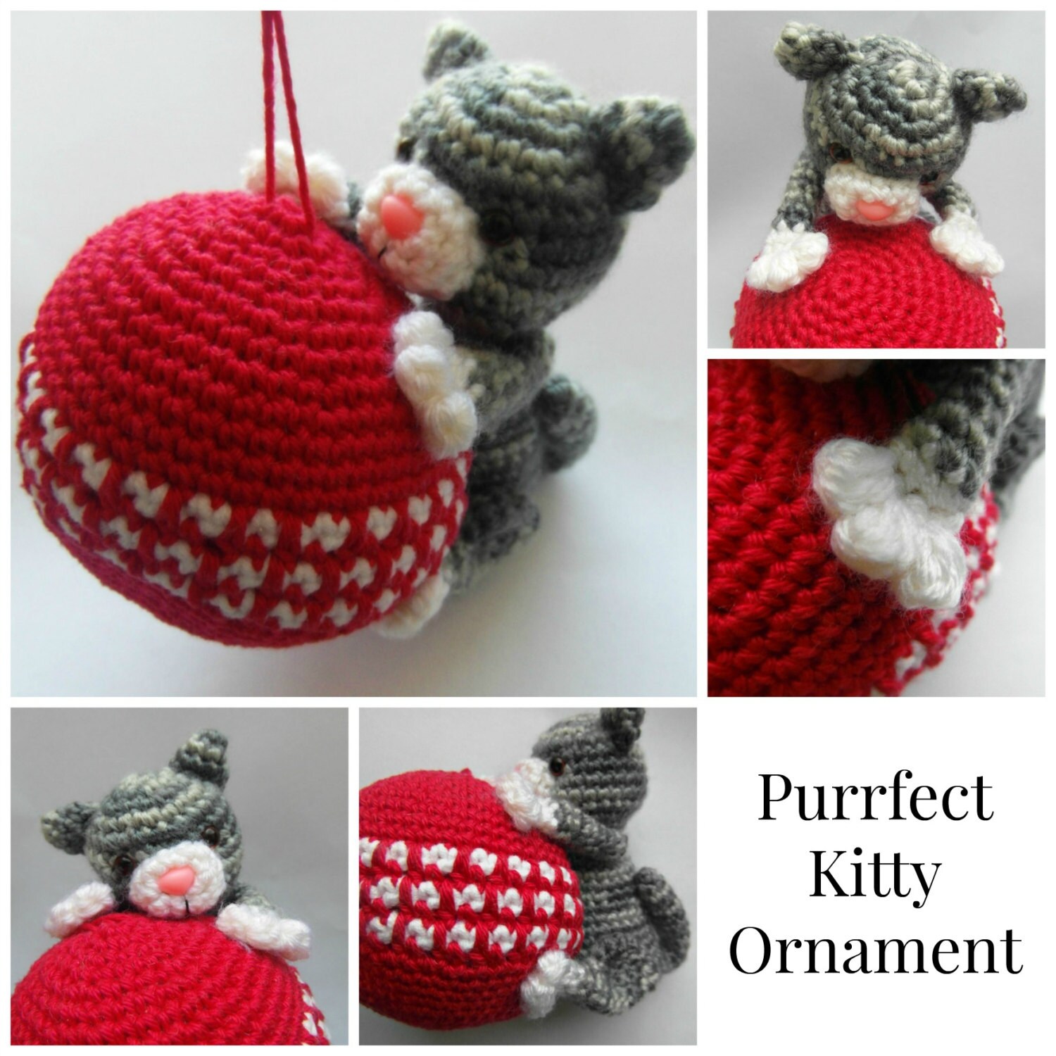 PATTERN ONLY Purrfect Kitty Ornament PDF Crochet Etsy