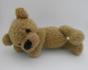 PATTERN ONLY - KNITTED bear Oscar Loves Novelty Yarn - pdf instructions