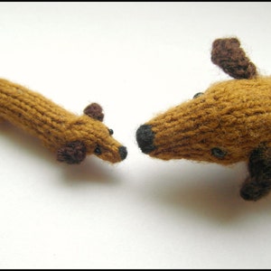 PATTERN ONLY Mommy and Baby Dachshund wiener dog puppy Knitting PDF instructions image 2