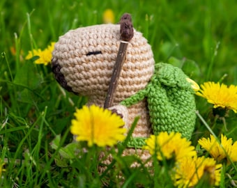 Amigurumi Capybara the Explorer, crochet your own cute capy, instant download PDF PATTERN