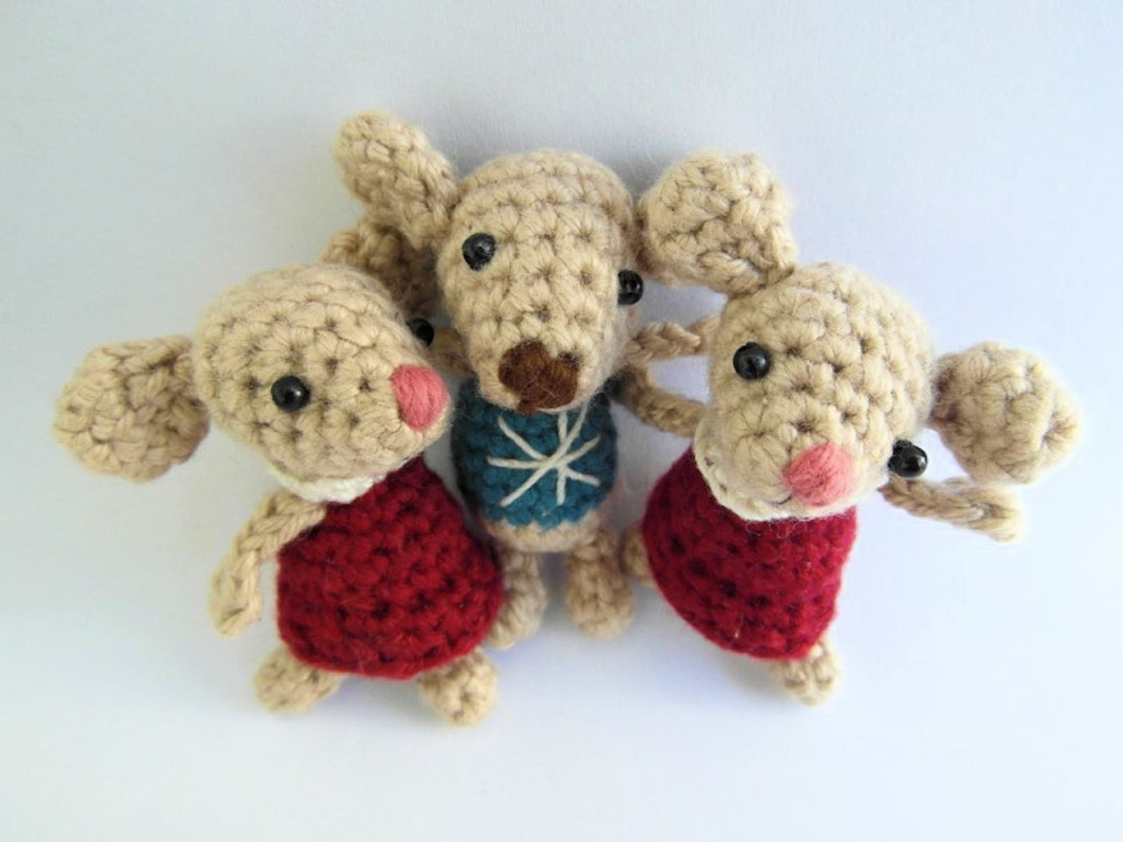 Crochet PATTERN Christmas Mice Instant Download PDF Etsy