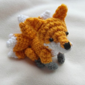 Kitsune, a nine-tailed fox - crochet PDF PATTERN - instructions