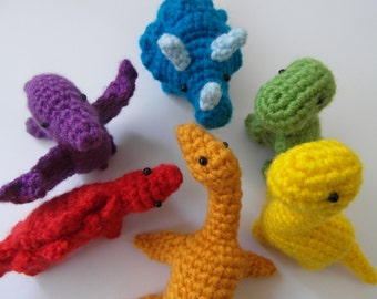 Rainbow dinosaurs e-book - PDF instant download - crochet instructions