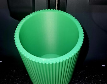 3D Printed Pen Holder | Modern Ribbed Desk Organiser | Makeup Brush Holder | Office Storage Cup