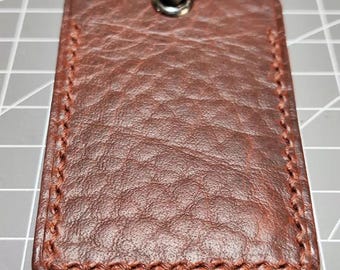 Genuine Horween Bison Leather Key Card Holder | Handmade NFC Card Case