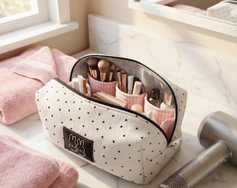 Dyson Airwrap Bag with Compartments Miffy Polka Dot Knit Storage & Makeup Organizer