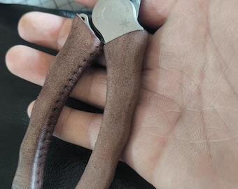Snow Peak Pliers Grip - Waxed Leather Handle Cover for Fishing Pliers