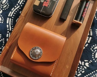 Handcrafted Leather Roll-Up Pouch for Cigar Aficionados | Vegetable-Tanned & Crazy Horse Leather