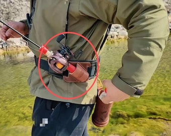 Belt Pack Mounted Fishing Rod Holster - Quick-Release Design for Spinning & Casting Rods